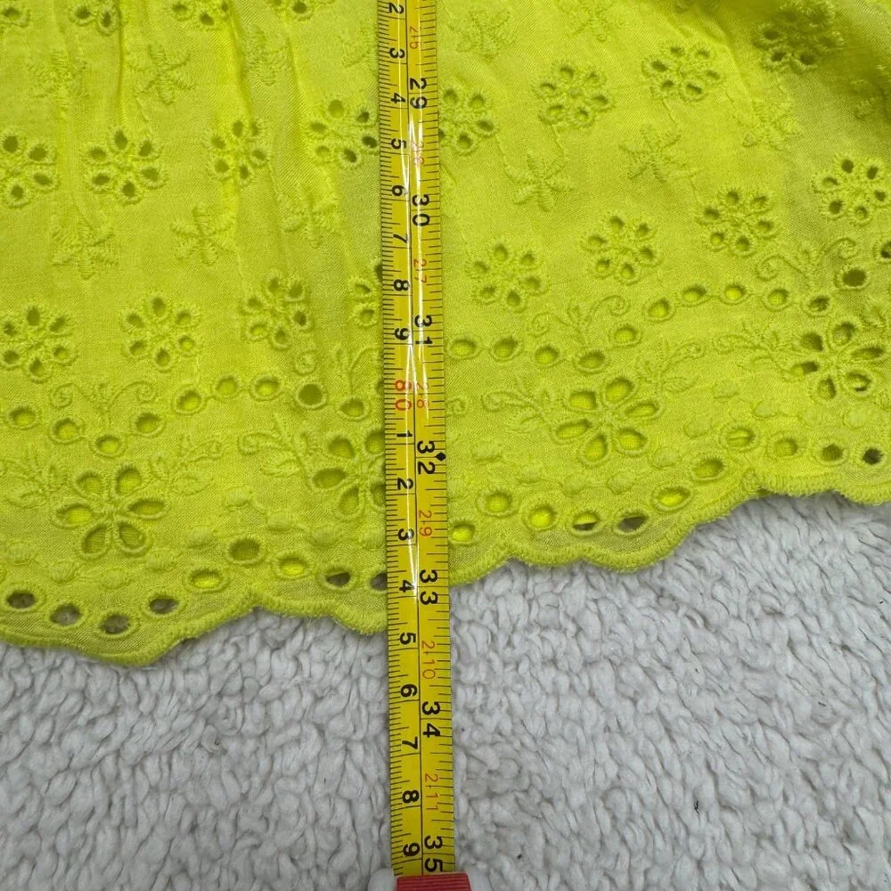 Alice + Olivia Fae Eyelet Embroidered Minidress Women's Lemon Sorbet, Sz 6 NWOT - Picture 6 of 7